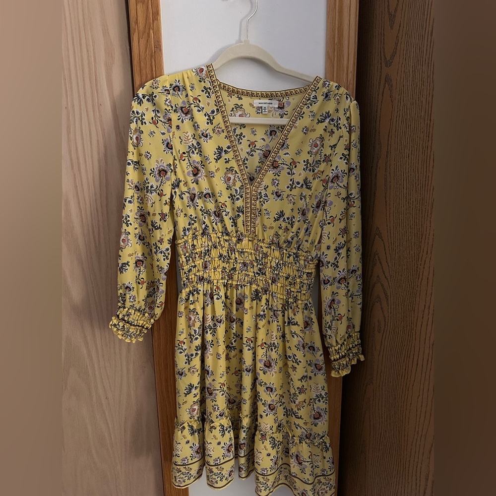 Max Studio Yellow Floral Dress